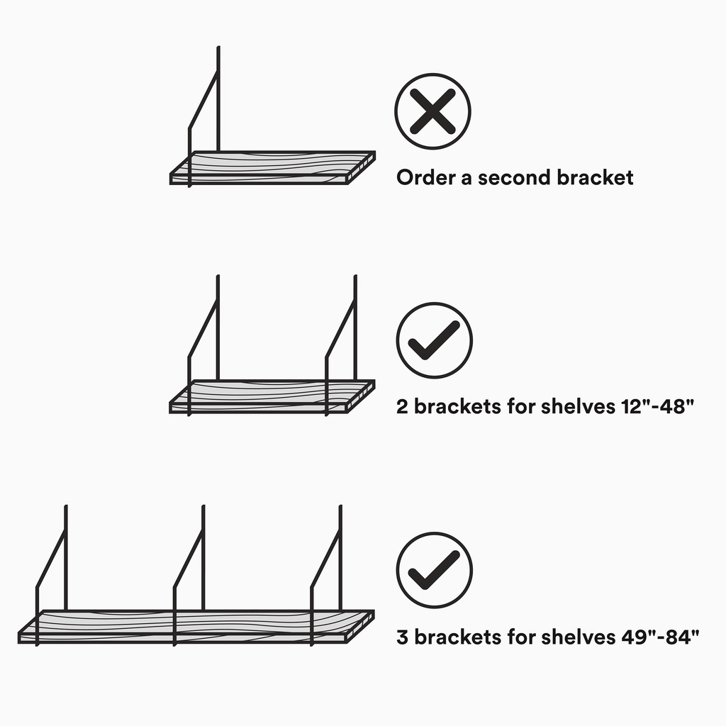 Verne Single Two Shelf Bracket