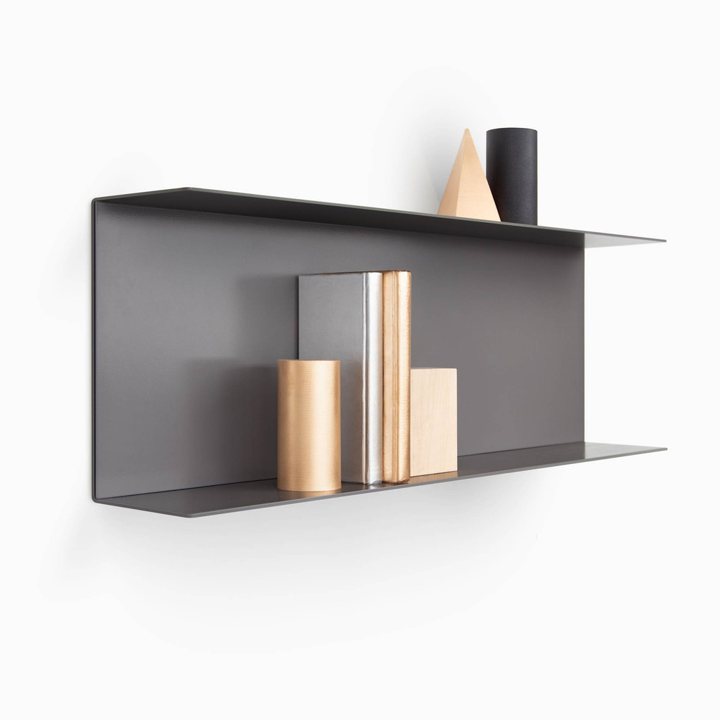 Tromso Steel Floating Shelf + Coat Rack | Shelfology