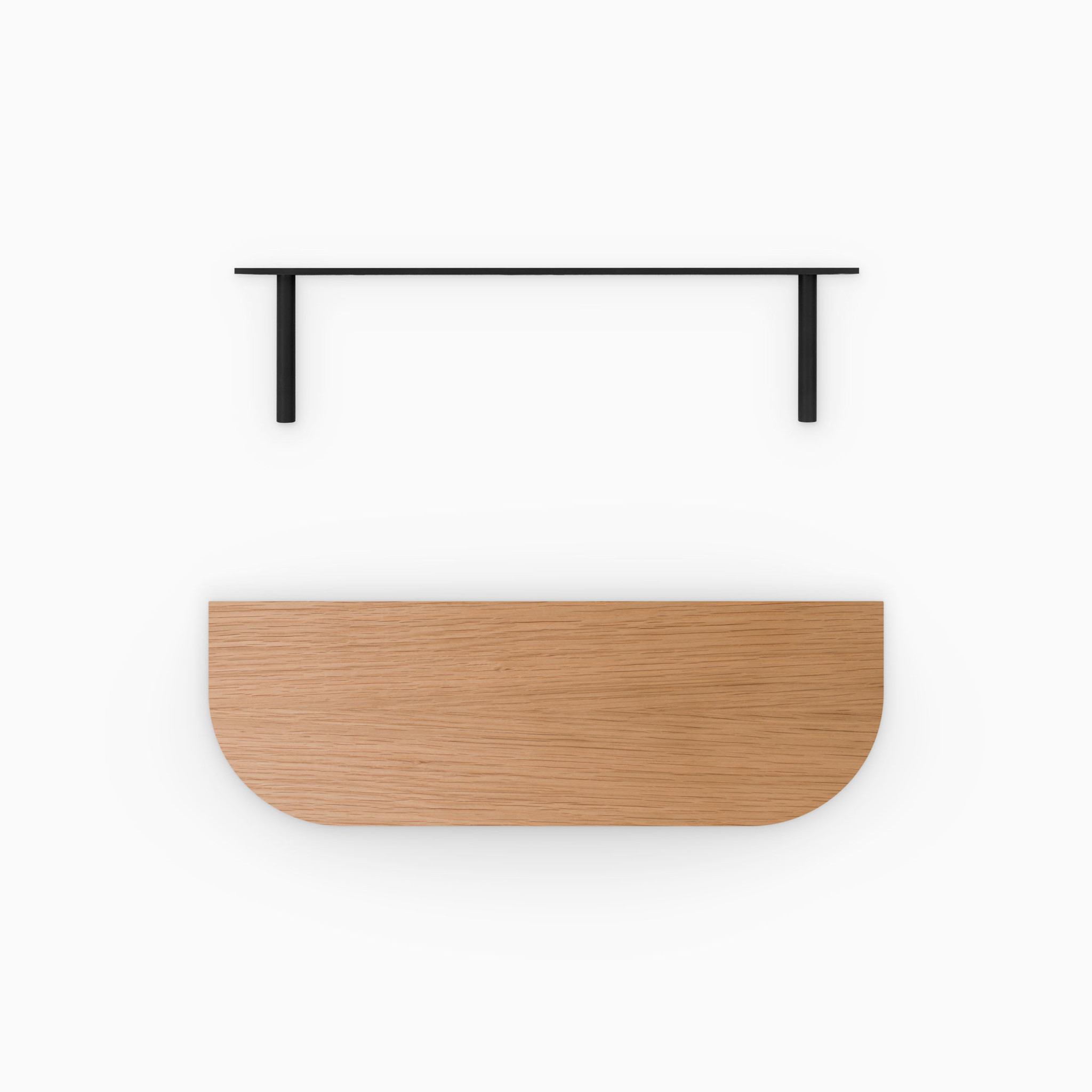 Floating Corner Shower Shelf with a Natural Teak Wood Insert