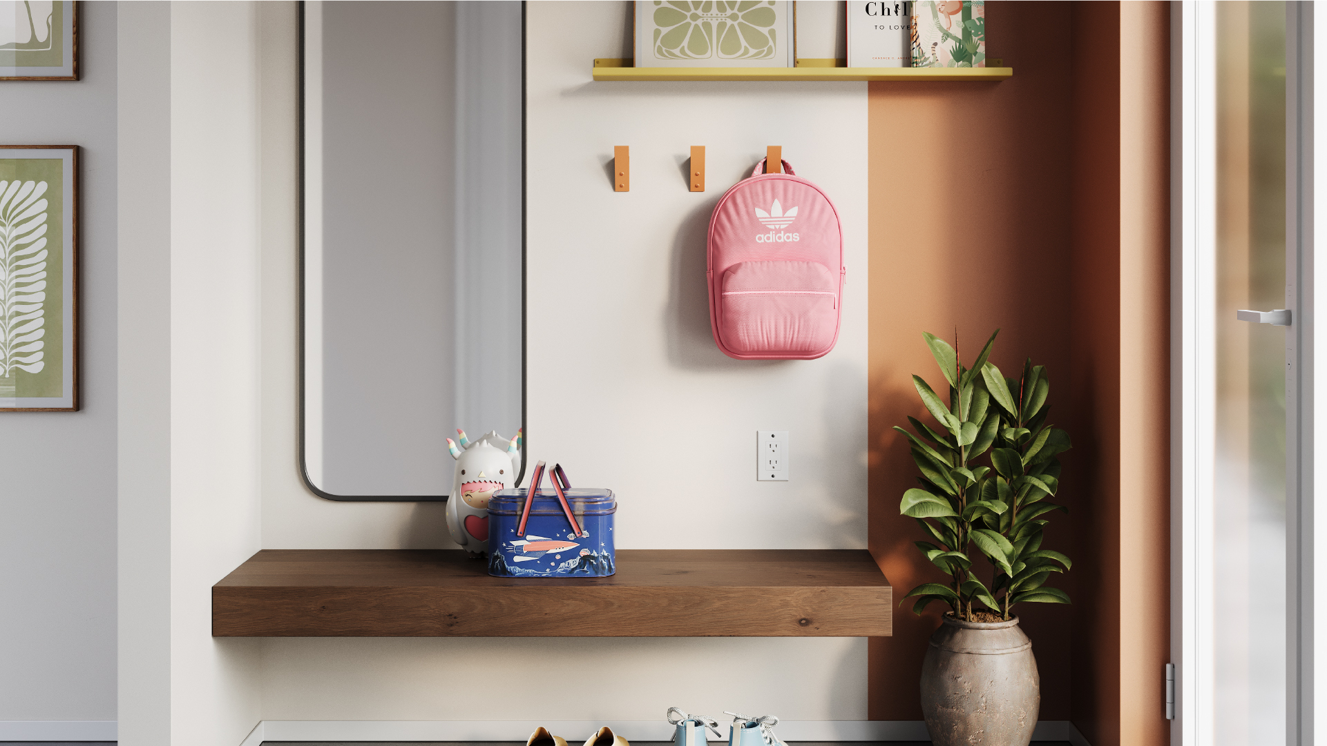 Organize and display with Fat Lippie Picture Ledge and Shard Hooks.