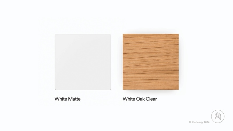 white matte, white oak clear