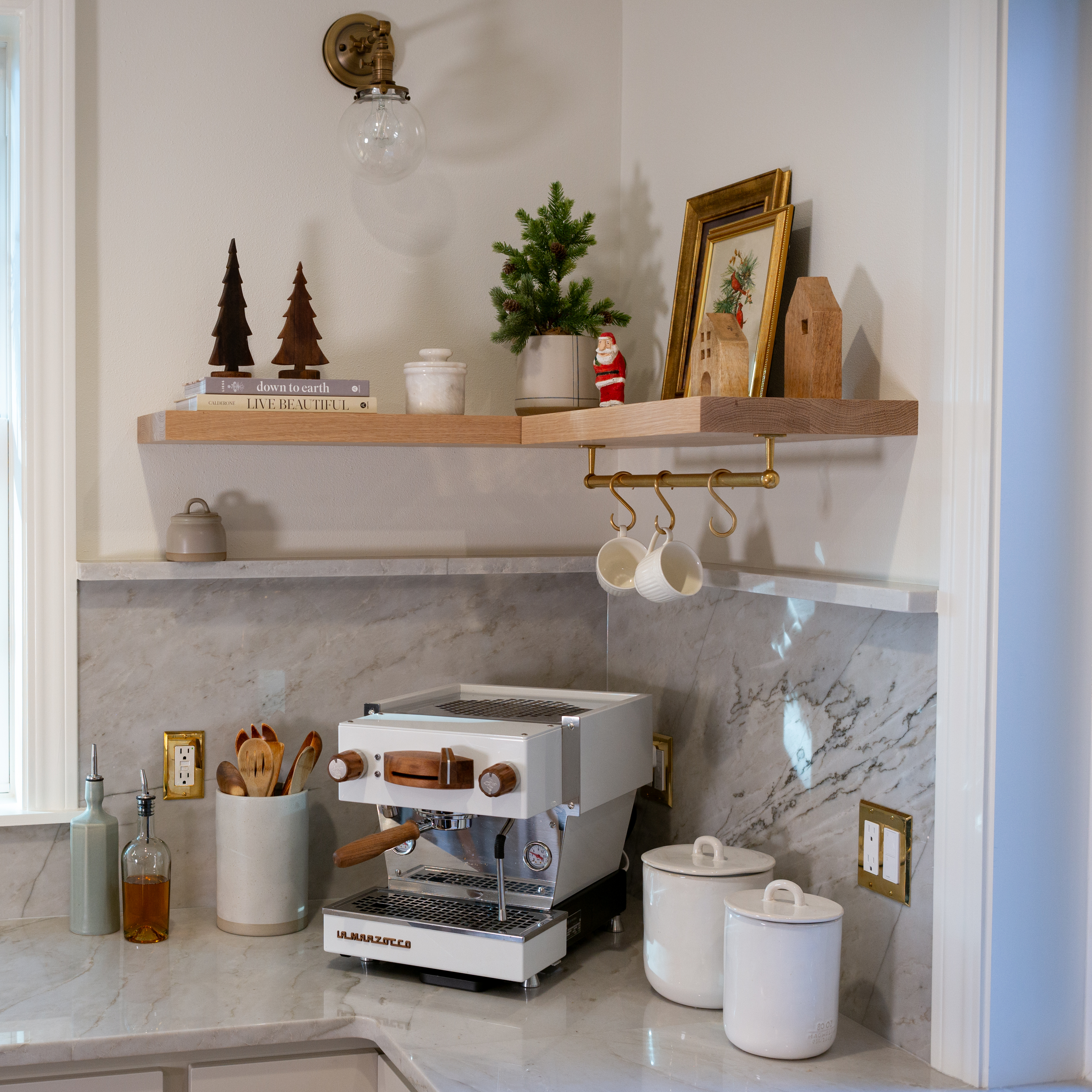 Create the coziest cafe corner with Aksel Floating Shelves.