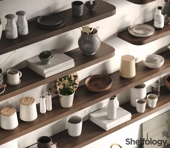 12 Ways to Style Floating Shelves - Open Pantry