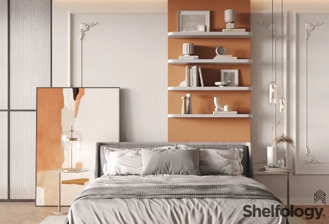 12 Ways to Style Floating Shelves - Floating Nightstand