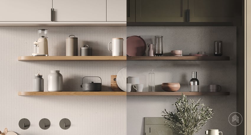 Farmhouse Kitchen Open Shelving Choices