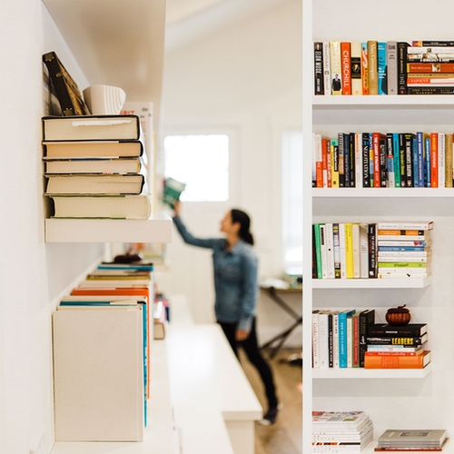 YES! Shelfology floating shelves are strong enough to hold a library of books!