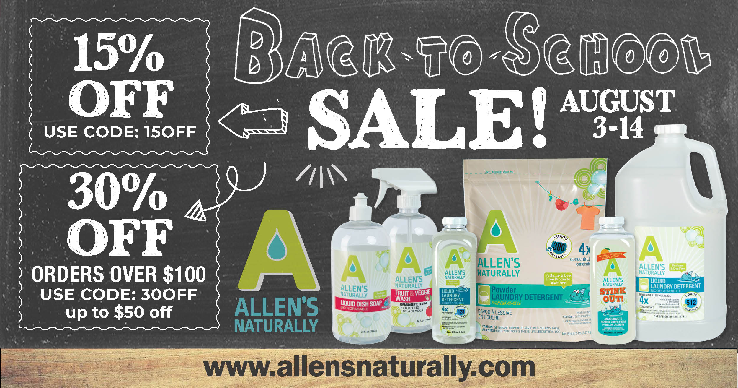 Save up to 30% off on Allen's Naturally products