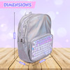 Moore Iridescent Silver Water Resistant 14"Backpack for Boys and Girls, Perfect Size School & Travel Briefcase for Books and Lunch.