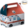 Hammont Ambulance/ Hatzalah Paper Treat Boxes - Container Goodie Boxes Cute Designs Perfect for Parties and Celebrations 6.25" x 3.75" x 3.5" (10 Pack)