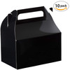 Hammont Black Colored Paper Treat Boxes -Party Favors Treat Container Cookie Boxes Cute Designs Perfect for Parties and Celebrations 6.25" x 3.75" x 3.5" (10 Pack)