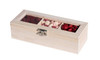 3 Sectional Wooden Case Candy Gift Box with Window 10.25''x3.75''x2.25'' (4 Pack)