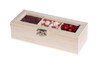 3 Sectional Wooden Case Candy Gift Box with Window 6.75''x2.75''x2'' (4 Pack)
