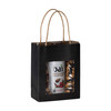 Hammont Black Kraft Paper Bag with Window (10 Pack) - Food Storing Pouches with Handles, Gift Bags Having Transparent Window 7.75"x 6.25"x 3"