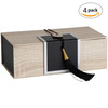 Hammont Folding Gift Boxes with Tassel (4 Pack)-Rectangle Black Gift Wrapping Kraft Paper Box, Cardboard Box,  7"x4"x 2.5"