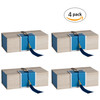Hammont Folding Gift Boxes with Tassel (4 Pack)-Rectangle Blue Gift Wrapping Kraft Paper Box, Cardboard Box,  7"x4"x 2.5"