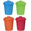 Plastic Toy Mini Garbage Cans Playset - Used for Pencil Holder, Desktop Organizer, Fun Playing, Novelty and Party Favors 3.5"x3.5"x4" (4 Pack)