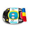 Aquablu Inflatable Police Car Cool Summertime Swim Seat & Float Toy for Pool Beach Lake Bay & More Exciting Cruiser Steering Wheel & Solid Bottom for Toddlers Ages 1-2 Years