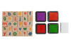 Moore: Premium Wooden Small Alphabet Stamp Set - 34 piece set of Lowercase Alphabet Stamps with 4 Color Ink Pads