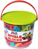 Playbuild: Brisle Blocks Building Set Educational Construction Interlocking Stacking Brisle Builder for Toddlers with Illustrated Guide Book (150-Pieces in Storage Bucket