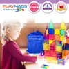 Playmags 30 Piece Squares Set: Now with Stronger Magnets, Sturdy, Super Durable with Vivid Clear Color Tiles