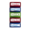 Moore Art 5 Piece Colorful Self-Inking Motivation School Grading Teacher Stamp Set