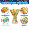 Hi-Q Jumbo Pick Up Sticks Game: 41 Brightly Colored Plastic 9.5" Pick up Sticks in Storage Can, For all Ages!