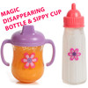 Mommy & Me Baby Doll 4 Piece Feeding Set - Includes A Magic Disappearing Milk Bottle and Sippy Cup