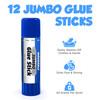Moore Jumbo Stick Glue - All Purpose Glue Sticks, Strong Hold, for Home, School and Office, 12 Pack