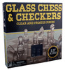 Cardinal 10097 Classic Glass Chess Checkers Game Strategy Board Fun, Black