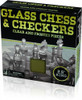 Cardinal 10097 Classic Glass Chess Checkers Game Strategy Board Fun, Black