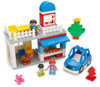 PlayBuild City Building Blocks Set  123 Pieces  Includes Grocery Store, Cash Register, House, Tree, Car, Food, Mom & Girl Minifigures, Dog, Rabbit & More  Compatible with Duplo