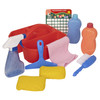 Playkidz Cleaning Caddy Set, 10Pcs Includes Spray, Sponge, Squeegee, Brush, Organizer Caddy - Play Helper Realistic Housekeeping Set, Recommended for Ages 3+