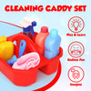 Playkidz Cleaning Caddy Set, 10Pcs Includes Spray, Sponge, Squeegee, Brush, Organizer Caddy - Play Helper Realistic Housekeeping Set, Recommended for Ages 3+