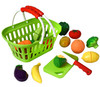 Playkidiz Super Durable Healthy Fruit and Vegetables Basket - Pretend Play Kitchen Food Educational Playset with Toy Knife