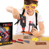 Playkidz Tool Set for Kids w/ Construction Hard Hat, 20 Piece+ Boys & Girls Tool Kit Toy Playset, Measuring Tape, Electric Power Drill, Hammer & Other Realistic Accessories, Ages 3+