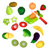 Playkidz: Fruit and Vegetables Basket Pretend Play Kitchen Food Educational Playset with Toy Knife, Cutting Board (32 Pieces of Food Toys)