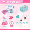 Playkidz Sewing Machine Play Set with Needle Guard - Educational Toy Pretend Play - Not A Real Sewing Machine -  Fashion Set with Mannequin and Storage Box - Recommended for Ages