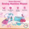 Playkidz Sewing Machine Play Set with Needle Guard - Educational Toy Pretend Play - Not A Real Sewing Machine -  Fashion Set with Mannequin and Storage Box - Recommended for Ages