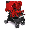 BIBA Stroller Double Carriage with 3-Phase Canopy Hood for Maximum Weather Coverage, Lightweight, Portable, Traveling, Double Stroller Design  (Red)