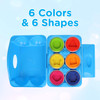 Playkidz Shape Sorting Eggs - Developmental and Educational Toy - Half A Dozen (6) Pieces for Mixing and Matching Color or Shape - Recommended for Ages 18m+