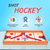 Point Games Tabletop Slap Shot Hockey Game, Super Durable Wooden Hockey Board with 2 Hockey Sticks and 5 Pucks, Great Family Game for Ages 4+