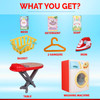 Playkidz Mini Laundry Play Set - Washer Set with Iron, Ironing Board, Washer and Much More - Lights and Sound Features - Educational Toy - Recommended Ages 3+