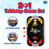 Point Games 2in1 Mini Air Hockey & Soccer Table - Arcade & Table Games w Pinball Soccer - Air Hockey Pucks and Paddles - Portable Toys for Boys and Girls