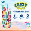 Point Games Crazy Tower - Stacking Tower Game with Fun Roman Column Design- Toppling Leaning Tower Toy with Dice - Developmental & Interactive Puzzle, Test Stabilizing Skills- Ages 5+