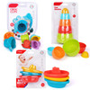 Playkidz Bath Toys Bundle Set - Little Boat Train, Stacking Bowls and Croc Cups for Toddlers- Pack of 16 Stackable Plastic Kids Tugboats and Cute Cups for Bathtub & More Ages 12m+