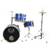 GP Percussion GP50BL Complete Junior Drum Set (Blue, 3-Piece Set)