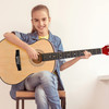 Kidstech Acoustic Guitar for kid and adult alike. Kid's beginner guitar. Junior and teen boys and girls master play guitar. Real pretend play guitar. Kids ages 8+.