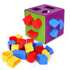 Playkidiz Shape Cube, Toddler and Baby Stem Building Sorting and Matching Activity Cube, Shape Sorting Cube Baby Puzzle with 18 Blocks, Play and Learn