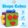 Playkidiz Shape Cube, Toddler and Baby Stem Building Sorting and Matching Activity Cube, Shape Sorting Cube Baby Puzzle with 18 Blocks, Play and Learn