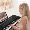 Kidstech 32 Inch, 61 Key Beginner and Practice Electronic Keyboard, Portable with Full Size Keys, Microphone, Note Stand and Cables Included, LCD Display, For Kids Ages 3+.